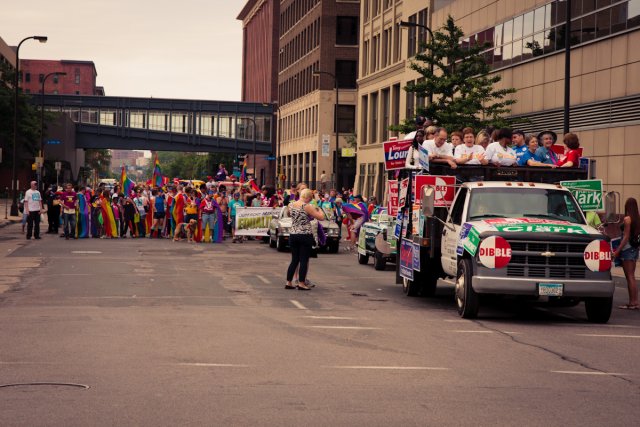 The DFL truck at Twin Cities Pride.